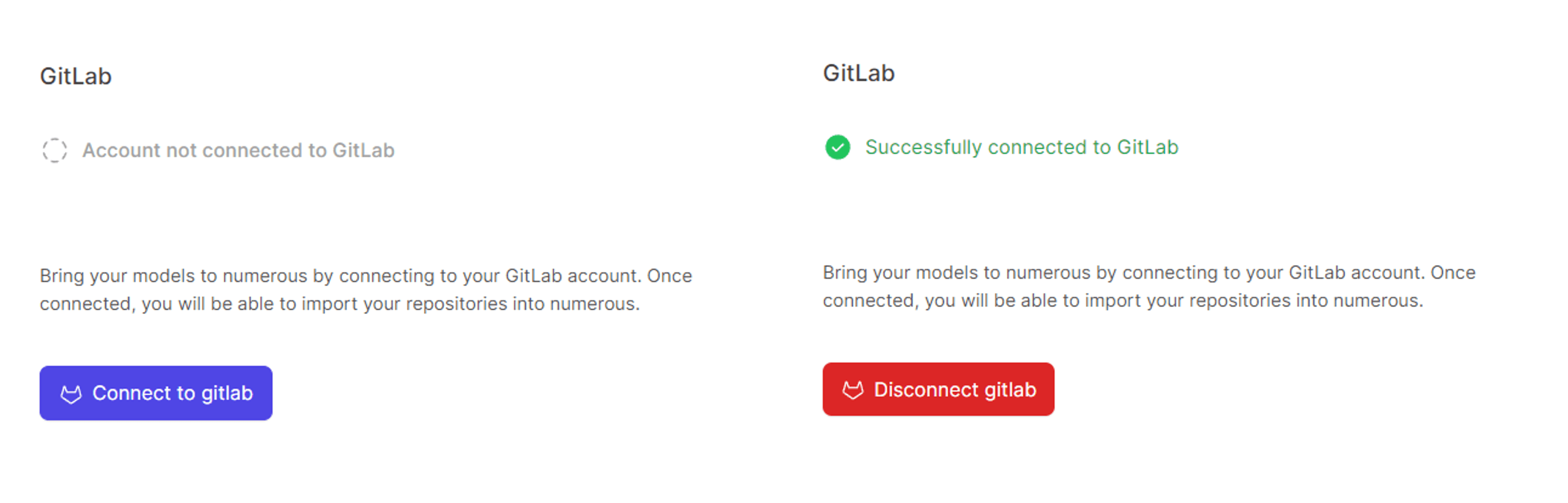 Connect your GitLab account to numeorus