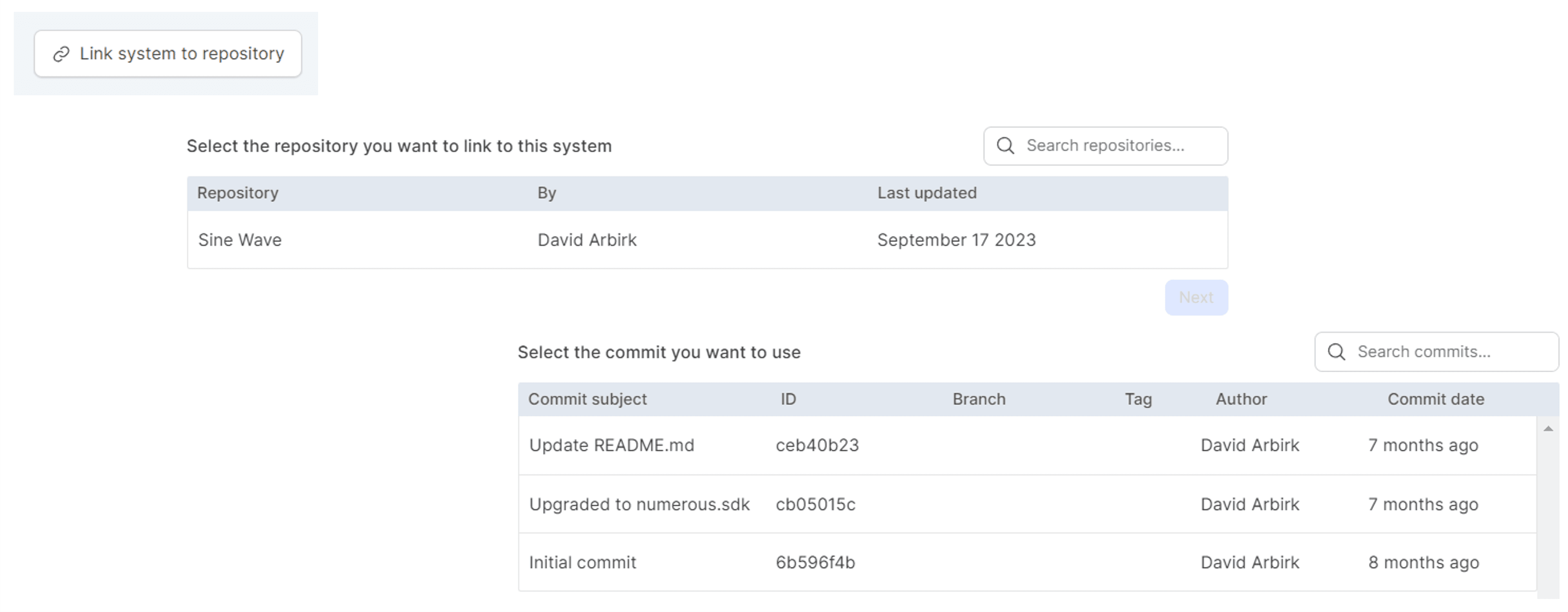 Repositories on the tools page