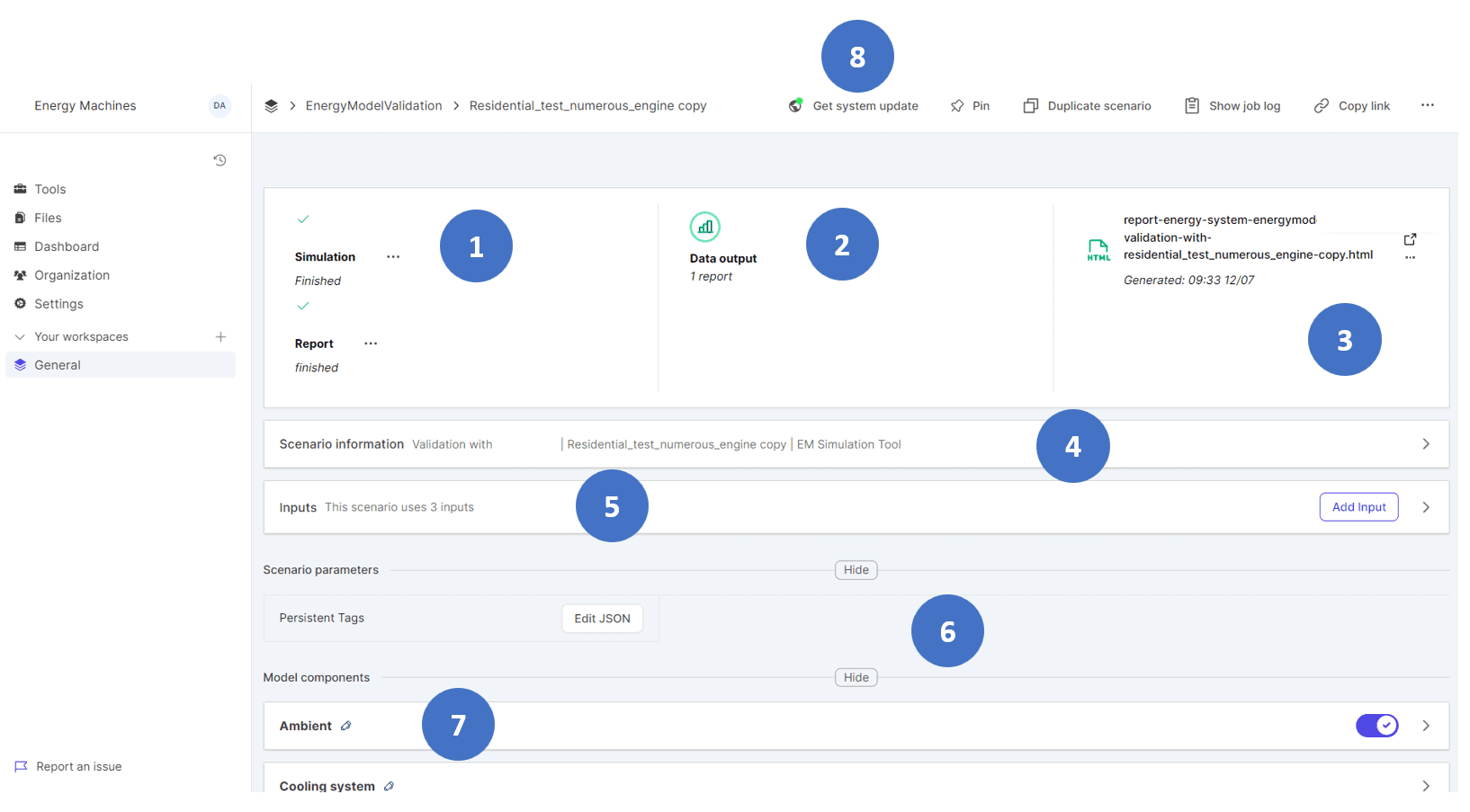 Scenario page overview